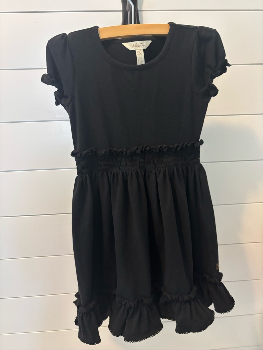 Matilda Jane Black Ruffle Smocked Waist Dress